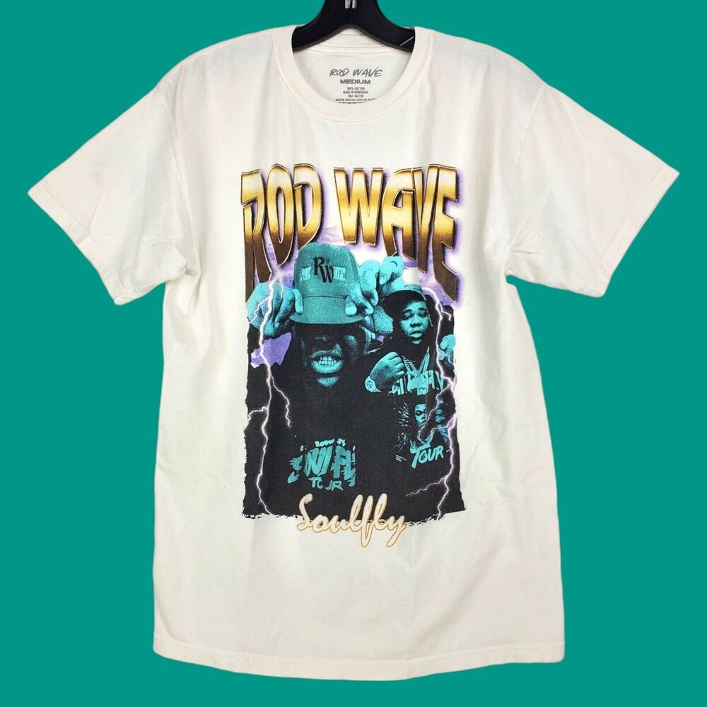 ROD WAVE Shirt Adult Medium White SOULFLY TOUR Hip Hop Rap Concert Tour Merch
